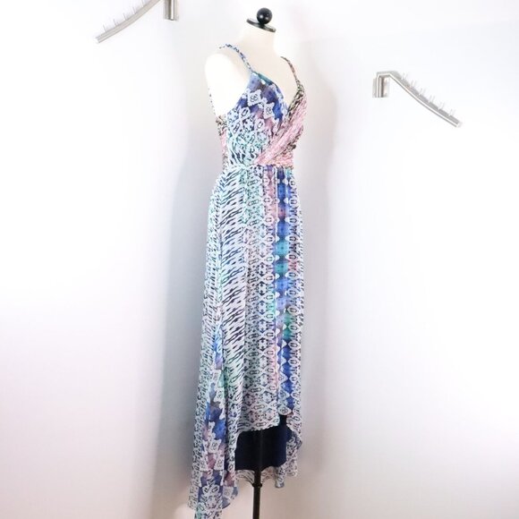 New Ramy Brook Women's 2 Fatima Multicolor Print Silk Chiffon Hi-Low Maxi Dress - Picture 2 of 13